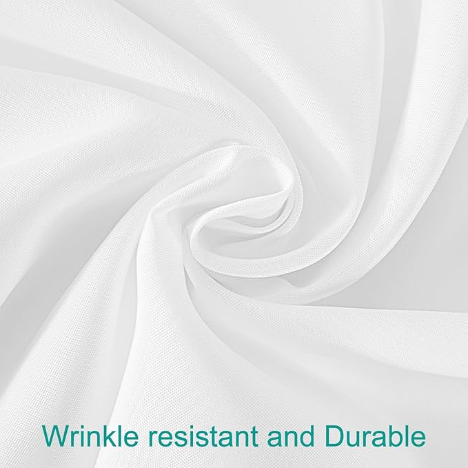 EMART Round Tablecloth White (6 Pack) 120 inch Circular Polyester Table Cover for Wedding Decor, Birthday Party, Banquet and Formal Events