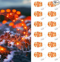 HXWEIYE 12 Pack 7ft 20LED Orange Fairy Lights Battery Operated for Mason Jar DIY Wedding Party Bedroom Patio Christmas Décor