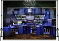 Custom Backdrop with Size Retro Computer Office Backdrop Blue Hacker Room Background for Photography Party Room Decor Photo Booth Props Supplies YUNBDZ008
