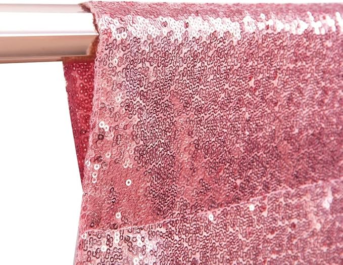 Poise3EHome 6Ft x 6Ft Fuchsia Pink Sequin Backdrop, Glitter Thick Satin Sequin Background Drapes, Sequence Backdrop for Wedding Party Holiday Festival Decor