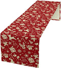 Christmas Table Runner,Seasonal Winter Deer Table Decoration Snowflake Table Cloth Kitchen Dining Table Decoration for Home Party Decor 13x108 Inch
