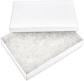 TheDisplayGuys - 25-Pack #53 Kraft Paper Cardboard Gift Boxes/Jewelry Cases w. Cotton Padding & Lid - Matte White - (5.4" x 3.9" x 1.0")