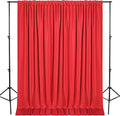 DWCN 10x8 FT Red Backdrop Curtains for Parties, Photography Backdrop Drapes with Rod Pockets for Wedding Decorations Stage Birthday Family Gatherings, 2 Panels 5ft x 8ft