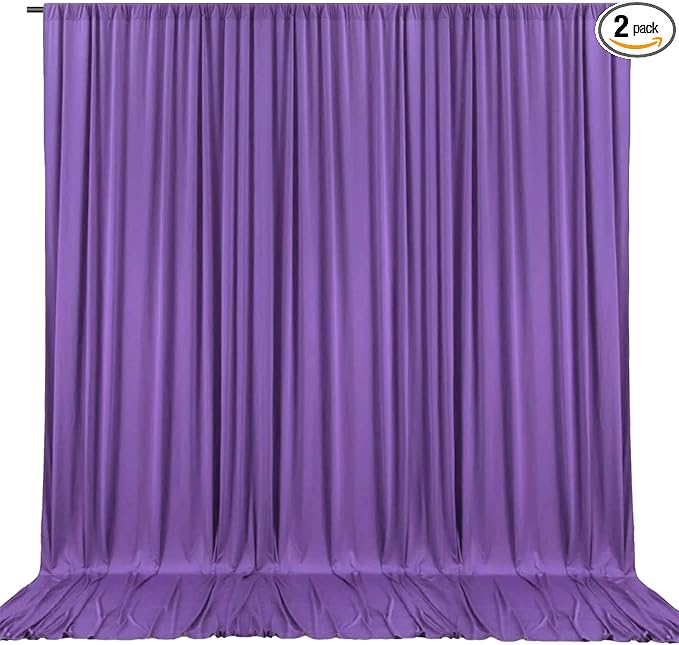10 x 10 Feet Purple Backdrop Curtain for Partie, Background Curtains for Photoshoot, Birthday, Wedding, Halloween, Thanksgiving, Christmas Day, New Year Party Decorations 5Ft x 10Ft, 2 Panels
