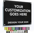 Custom Metal Signs, Personalized Aluminum, Business Safety Signs, Waterproof Outdoor, White Aluminum (10x7 In, Black Background)