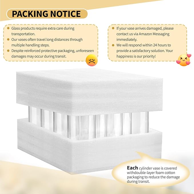 12Pack Glass Cylinder Vases for Centerpieces - 8 Inch Tall Flower Vase for Wedding Decorations, Floating Candle Holder Vase Bulk,Glass Hurricane Candle Holders for Table Shelf, Party, Home Decor