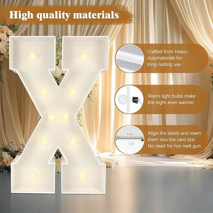 Marquee Light Up Numbers: 3FT Large Decorative Letters Signs for Party Decorations Baby Shower Birthday Wedding Engagement Anniversary, 3 Feet Tall Pre-Cut DIY Foamboard Number 3 - Easy to Assemble