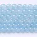Ice Blue Chalcedony Stone Beads Gemstone Round Crystal Energy Jade Beads Stone Beads for Jewelry Making DIY Bracelet Necklace Jewelry Making 1 Strand 15.5inch 45PCS 8MM