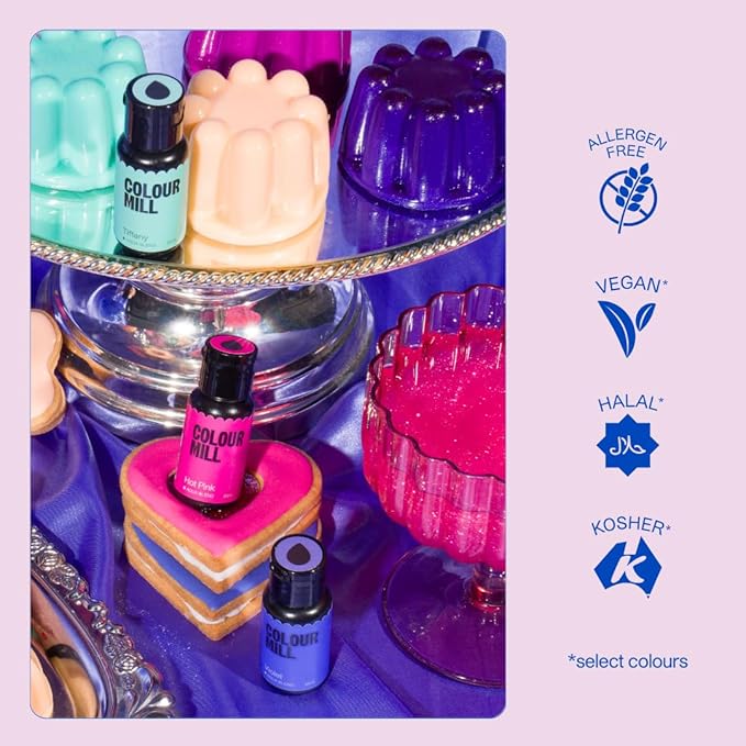 Colour Mill Botanical Pack Aqua Blend Water-Based Food Coloring, 20 Milliliters Dusk, Latte, Lilac, Olive, Rose & Sage