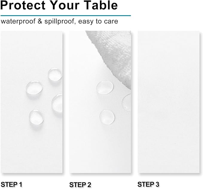 Hiasan White Rectangle Tablecloth - Waterproof Spillproof and Wrinkle Resistant Washable Polyester Table Cloth for Dining Party, 52 x 70 inch