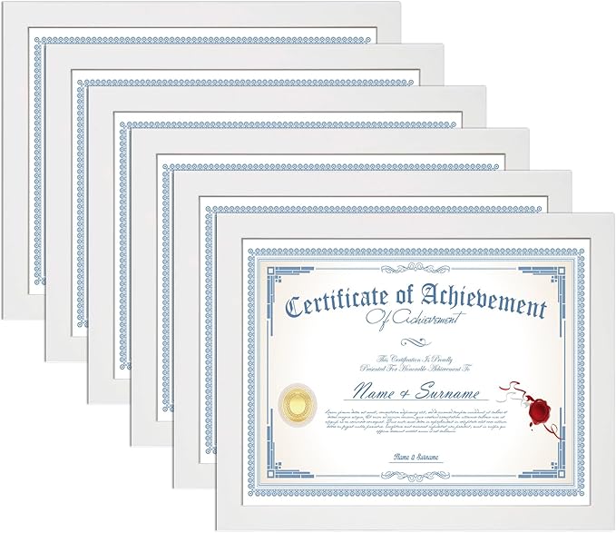 KTKDE 8.5 by 11 Picture Frame White, Picture Frames 8.5 x 11frame with Shatter Resistant Plexiglass for Wall Mounting Display Horizontally or Vertically Hanging, Diploma Certificate Frames 8.5 x 11