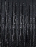 GOER 3.2 ft x 9.8 ft Metallic Tinsel Foil Fringe Curtains Party Photo Backdrop Party Streamers for Halloween,Birthday,Graduation,New Year Eve Decorations Wedding Decor (5 Packs,Black)