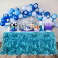 Luxury Organza Mesh Table Skirt Draping Floating Romance - Perfect for Bridal Showers, Birthday Weddings - Clear Flowing Decoration for a Wonderful Main Cake Table (Teal Blue-6ft, 72"Lx30"H)