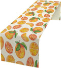 Watercolor Fruit Botanical Print Table Runner Spring Summer Orange Lemon Dinner Runner for Farmhouse Party Holiday Home Kitchen Dining Table Decor 13x60