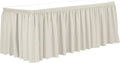 Ultimate Textile Pleat Polyester Fabric Table Skirt - Machine Washable Flame Resistant with Clips for Events, Weddings & Trade Shows, Cut & Sewn in Paterson, NJ - Ivory, 14' Shirred Pleat