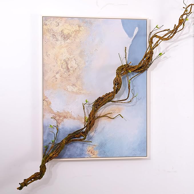 1Pcs 63in Wall Hanging Artificial Plants Tree Trunk Fake Cherry Tree Branches Rattan Liana Cane Vine for Wedding Outdoor Garden Home Living Room Christmas Decoration