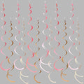 36 Pcs Boho Hanging Swirl Decorations Brown Blush Pink Felt Swirl Streamer Spiral Ceiling Garland for Birthday Engagement Baby Shower Bachelorette Wedding Bridal Shower Holiday Hen Party Supplies