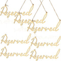 12 Pcs Reserved Seating Signs for Wedding Chairs Hanging Wooden Rustic Reserved Row Signs with Rope Wooden Tag for Wedding Church Pews Restaurant(Wood)
