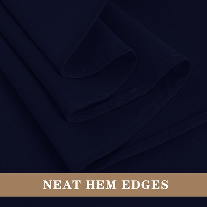 Fitable 6 Pack Square Tablecloths - 70 x 70 Inches - Stain Resistant and Reusable Table Clothes, Navy Polyester Fabric Table Covers for Dining, Card Tables, Coffee Tables