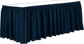 Ultimate Textile Pleat Polyester Fabric Table Skirt - Machine Washable Flame Resistant with Clips for Events, Weddings & Trade Shows, Cut & Sewn in Paterson, NJ - Lagoon, 7' Shirred Pleat