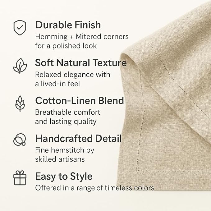 Green Table Runner 90 Inch – Cotton Linen Hemstitch Farmhouse Table Runner 14x90 – Washable Fabric for Dining Table, Spring, Summer, Wedding, Christmas, Everyday Décor – Serena