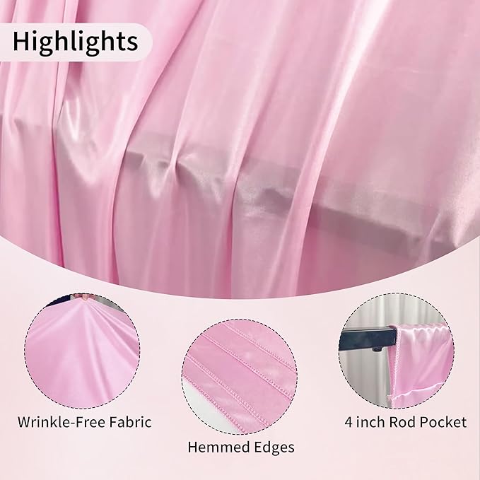 40x10ft Backdrop Curtains for Parties, 8 Panels 5x10ft Curtains Photography Drapes Rod Pocket Curtain Backdrop for Birthday Wedding Baby Shower Home Decor