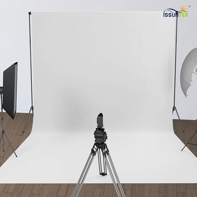 ISSUNTEX 10X20 ft Background Muslin Backdrop, Photo Studio, Collapsible High Density Screen for Video Photography and Television-White