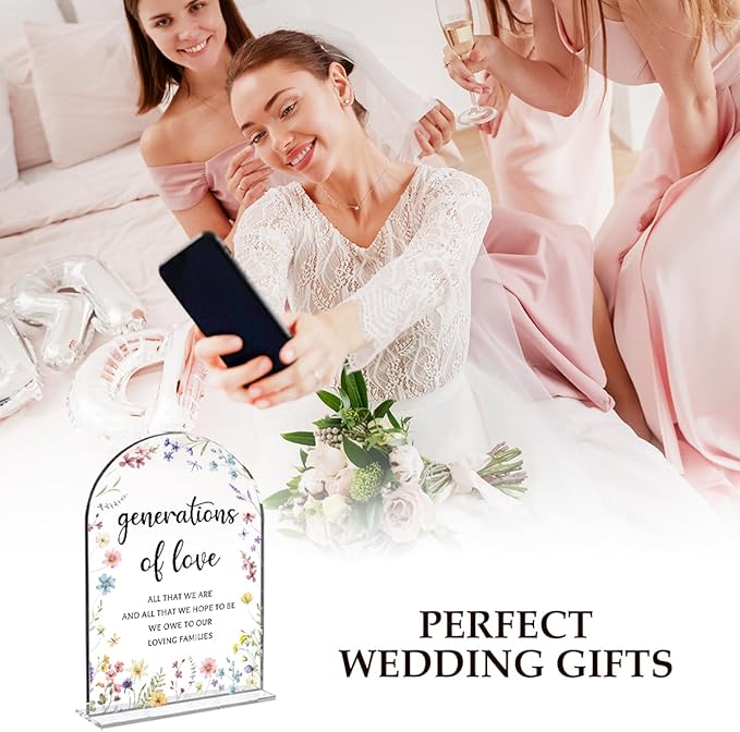 Wedding Sign，Genrations of Love Sign, Wedding Supplies 5x7 Inch, Kids Wedding Activities Acrylic Plaque, Please Help Yourself Sign, Wedding Signs for Ceremony Reception (Flower) decorative-signs183