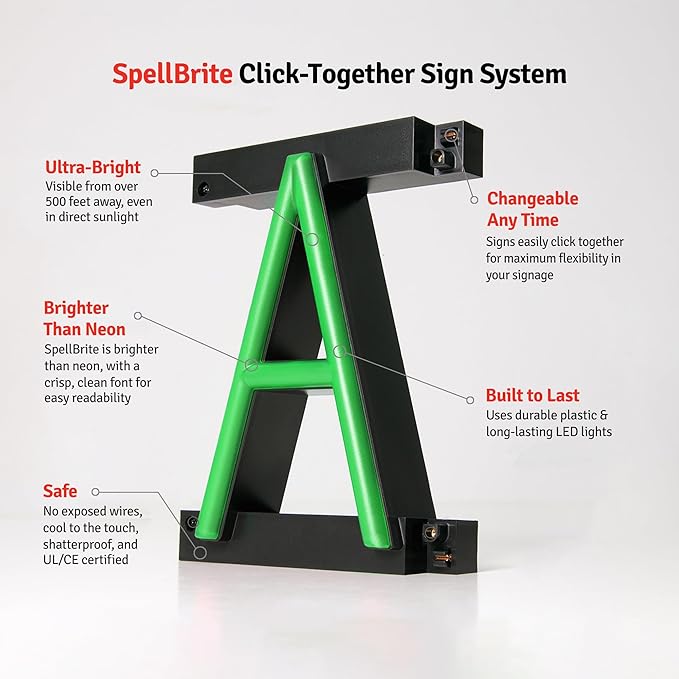 SpellBrite COLD ONES Sign | Beer-Related Sign with Neon Look, Green LED Light Source | 33.5" x 6.3"