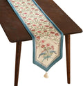 patdrea Designer French Elegant Wild Flowers Velvet Table Runner 71 Inch Long, Beige Pink Floral Pattern Table Mat, Decoration for Kitchen Dining Coffee Table Cabinet Banquet Thanksgiving,12"*71"