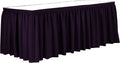Ultimate Textile Pleat Polyester Fabric Table Skirt - Machine Washable Flame Resistant with Clips for Events, Weddings & Trade Shows, Cut & Sewn in Paterson, NJ - Aubergine, 14' Shirred Pleat