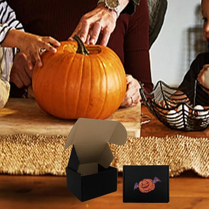 24 Pack 6x5x4 Inches Shipping Boxes，Black 3 Layers Corrugated Cardboard Box, Mailer Boxes for Packaging Small Business Mailing Gifts Digest Giving Products Wrap Boxes with Lids (6''x5''x4'')