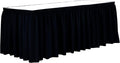 Ultimate Textile Pleat Polyester Fabric Table Skirt - Machine Washable Flame Resistant with Clips for Events, Weddings & Trade Shows, Cut & Sewn in Paterson, NJ - Midnight, 14' Shirred Pleat