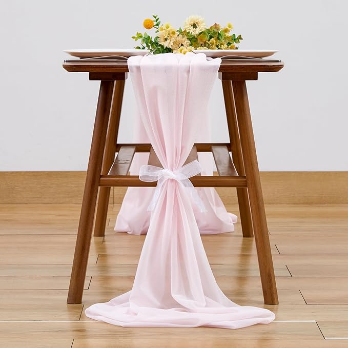 Wedding Arch Draping Fabric, 1 Panel 28" x 19Ft Blush Arch Drapes Sheer Backdrop Curtain for Wedding Ceremony Party Ceiling Decor