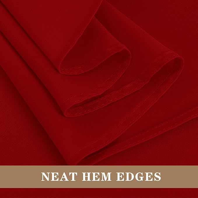 Fitable 6 Pack Red Tablecloths for Round Tables - 108 Inches in Diameter - Stain Resistant and Washable Table Clothes, Polyester Fabric Table Covers for Wedding, Party, Banquet, Formal Events