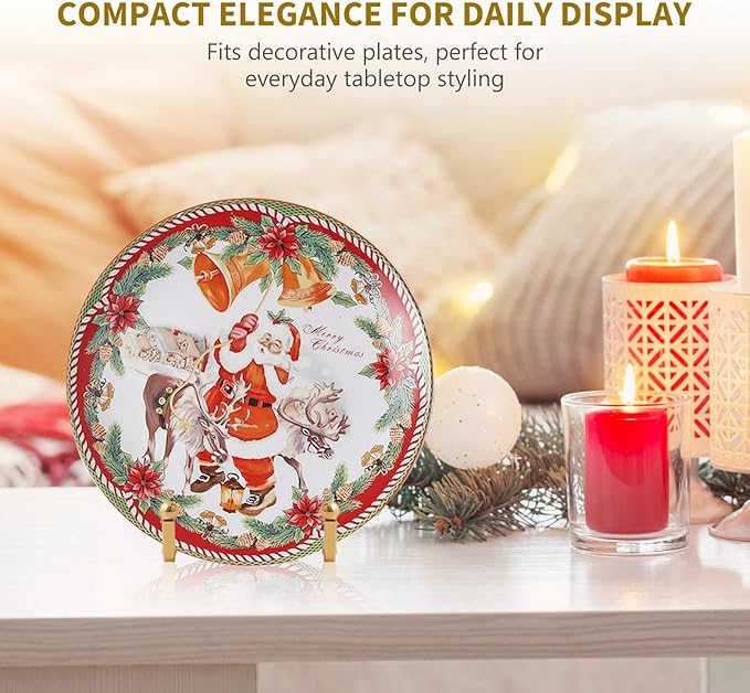 Plate Holder Easel Display Stand - 4.5 inch Metal Plate Stands for Display - Tabletop Picture Stand - Gold Iron Easels for Display Pictures | Photo Frames | Book | Decorative Plates | Plaque -1 Pack