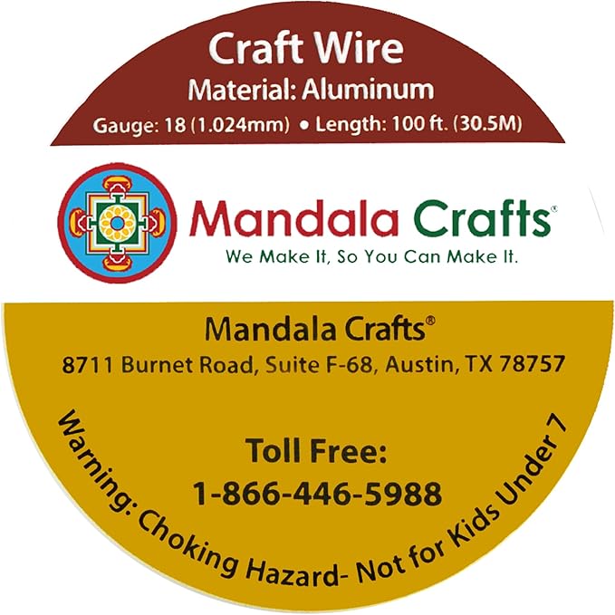 Mandala Crafts 12 14 16 18 20 22 Gauge Anodized Jewelry Making Beading Floral Colored Aluminum Craft Wire (18 Gauge, Copper)