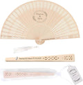 10 PCS Custom Fans Personalized Folding Fans for Line Dancing Wooden Hand Fan Wedding Favors Bulk Fans for Guests Party Event Use (Style09)