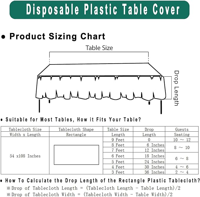 Brown Plastic Tablecloths 2 Pack Disposable Table Covers 54 x 108 Inch Party Tablecovers PEVA Coffee Table Cloths for BBQ Picnic Birthday Wedding Parties 8 ft Rectangle Table Use