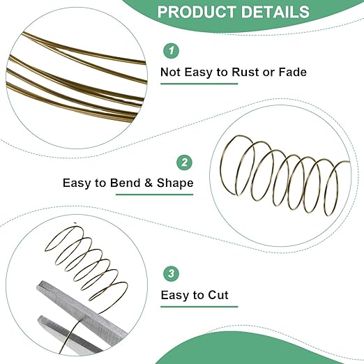 2-Rolls 0.3mm Jewelry Wire, 28 Gauge 328FT Craft Wire Copper Beading Wire for Jewelry Making/Planting/Weaving/DIY Crafting, Soft Metal Wires [100M, Bronze Tone]