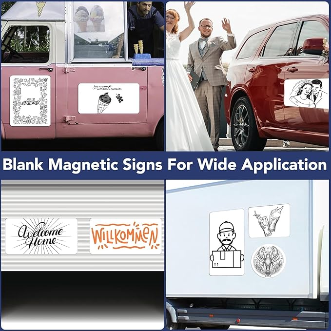 DIYMAG 2Pcs 17x12 Inch Blank Car Magnets, Flexible Magnetic Bumper Sticker Set for Advertising, Preventing Car Scratches and Dents