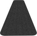 House, Home and More Indoor Outdoor Double-Ribbed Carpet Runner with Skid-Resistant Rubber Backing - Smokey Black - 4 Feet x 20 Feet