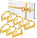KPOSIYA Napkin Rings Set of 8, Metal Gold Napkin Rings Bulk for Table Settings, D-Shape Napkin Holders Rings for Dinner Table Decor, Easter, Fall,Thanksgiving, Christmas, Party,（Matte Gold，8 pcs）