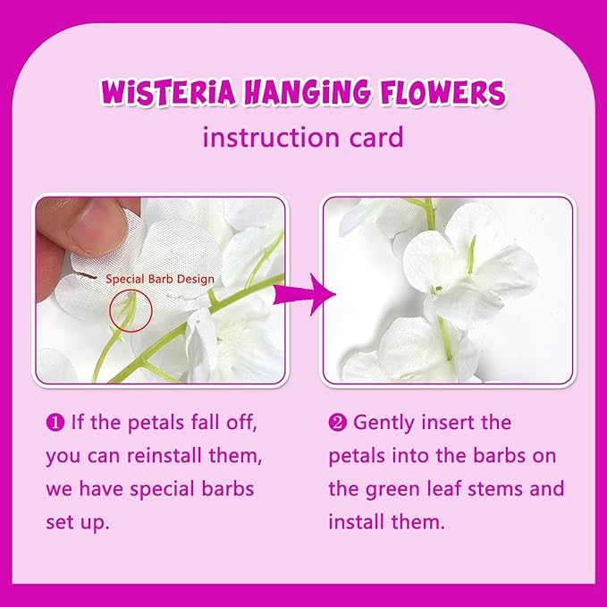 5 Pack Purple Red Wisteria Hanging Flowers Garland, 3.77 Feet Artificial Flower Vines, Fake Wisteria, Artificial Vines Hanging Garland for Backdrop Outdoor Yard Garden Decor