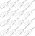 Hestya 16 Pcs Christmas Multi Purpose Clear Plastic Scoops for Candy Buffet Acrylic Kitchen Ice Food Popcorn Scoops for Protein Powders, Ice Cream, Coffee, Tea Jar (4.3 Inch)
