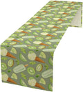 Summer Ice Cream Popsicles Table Runner, Watercolor Green Kiwi Seasonal Fruit Sweet Dessert Dinner Runner for Party Holiday Home Kitchen Dining Table Decor 13"x120"
