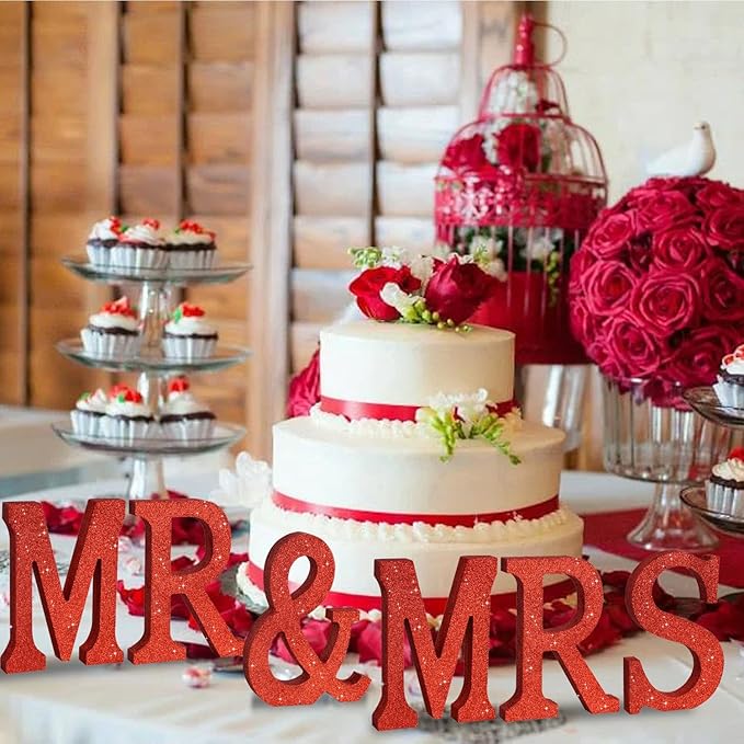 TONIFUL 8 Inch Red Glitter Letter S Table Centerpiece A-Z Red Birthday Party Decorations,Red Alphabet S for Birthday,Chrismas,Graduation,Bridal Shower,Wedding,Anniversary Party Supplies