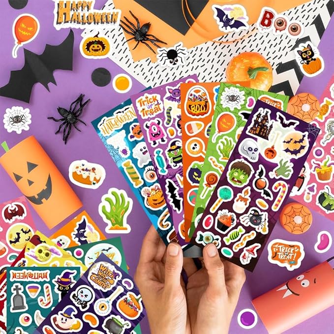36 Sheets Halloween Stickers, Halloween Stickers for Kids Treat Bags Classroom Crafts Gifts Decorations, Halloween Party Favors, Trick or Treat Party Supplies
