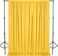 DWCN 10x7 FT Backdrop Curtains for Parties, Photography Backdrop Drapes with Rod Pockets for Wedding Decorations Stage Birthday Family Gatherings, 2 Panels 5ft x 7ft, Yellow
