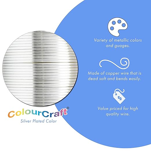 Beadalon ColourCraft Wire, 24 Gauge, Silver Plated, 30 yd Spool
